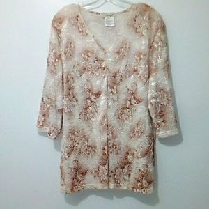 Jessica tan floral top